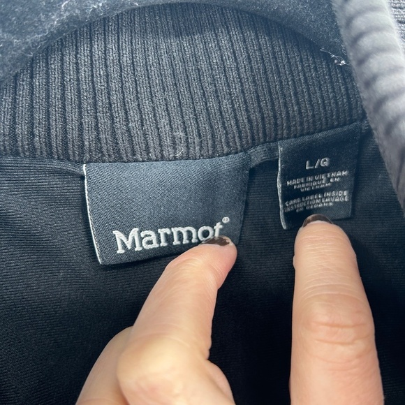 MARMOT Women's Black Quilted Knit Full Zip Outdoor Sweater Jacket Size Large - Picture 6 of 7